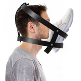 Leather Head Harness Bondage Hood – Fetish Restraint Toy for Couples Roleplay & Kinky Play